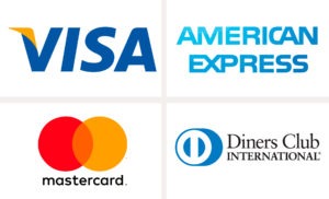 Visa, Mastercard, American Express и Diners Club,